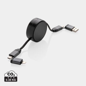 Terra RCS reciklirani aluminijski uvlačivi 6-u-1 kabel 60W  P302.752